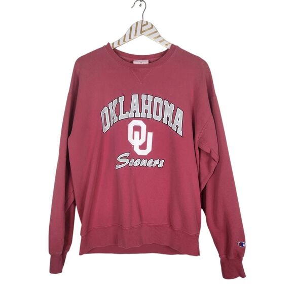 CHAMPION Sweatshirt Mens Medium Oklahoma Sooners OU University Logo Academic - Picture 1 of 7